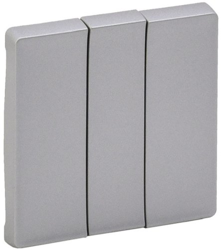 Лицевая панель Legrand Valena Life для 3-кл. выключателя алюминий картинка